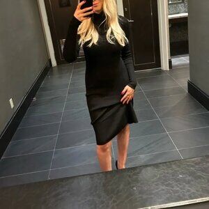 RW&CO. Long-Sleeve Mock-Neck Ribbed Dress